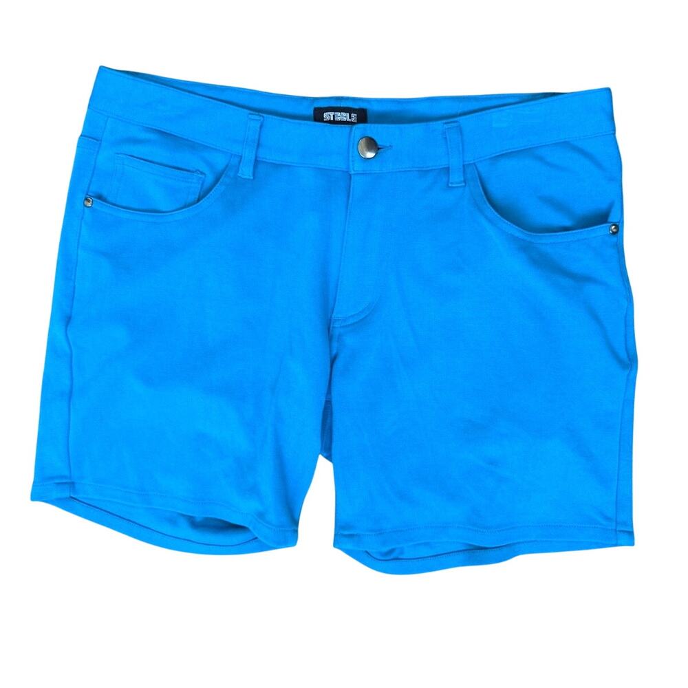 ST33LE Stretch Knit Mens Shorts in Bright Blue Size 31